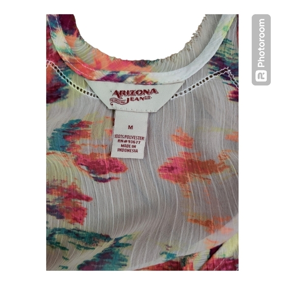 💕Arizona jeans sheer colorful blouse - Picture 2 of 4